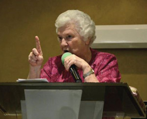 Margaret Seaword during Easter Sunday Sermon